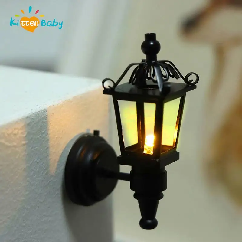 Hot 1/12 Scale Miniature Dollhouse Ceiling Lamp Wall Light Mini LED Lighting Desk Lamps Pretend Play Doll Furniture Accessories 2
