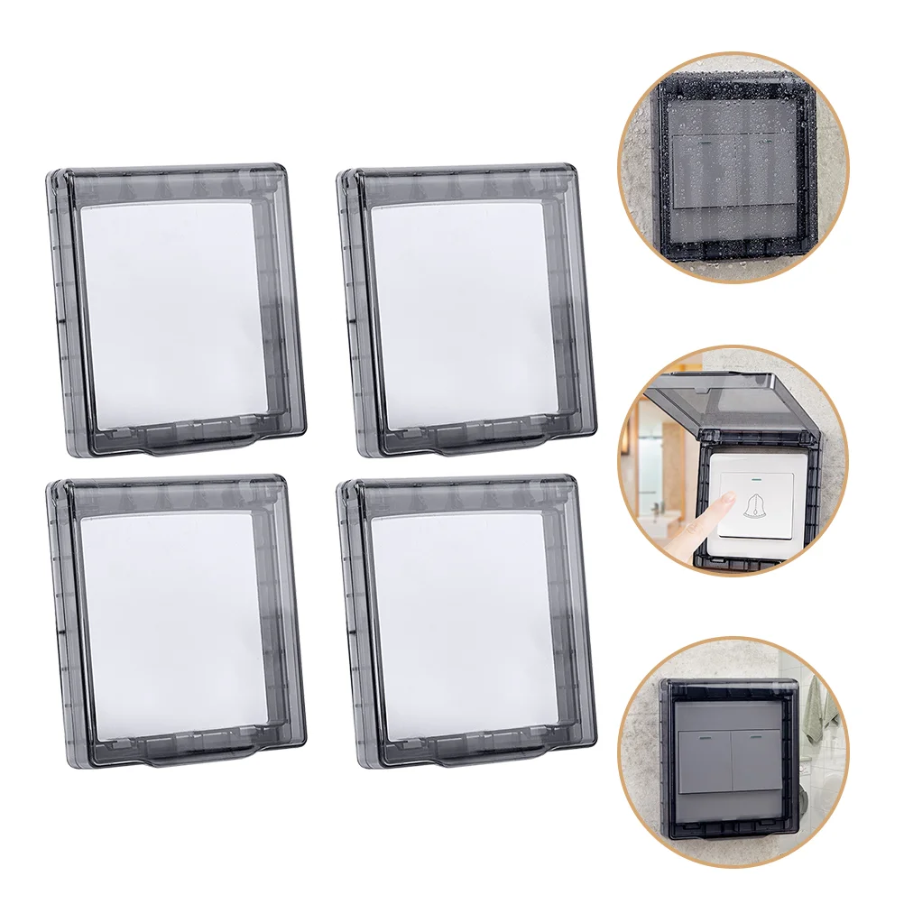 

4 Pcs Switch Waterproof Box Socket Protector Power Covers Protection