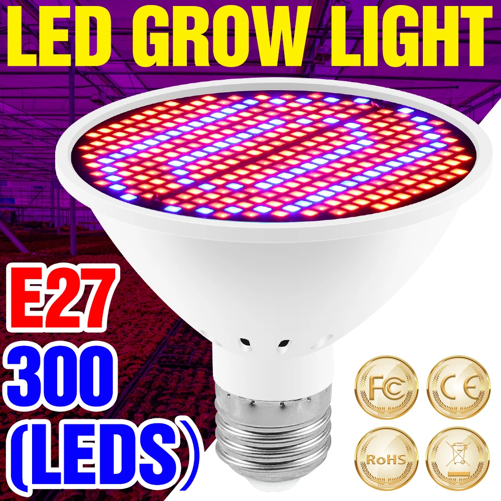LED E27 Full Spectrum Plant Light Bulb 220V 48/80/300leds Indoor Garden Hydroponic Led Grow Light Box Tent Plant Growth Lamp,led grow lamp,led plant light