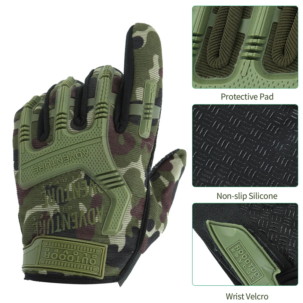 Hard Knuckle Tactical Gloves Men Full Finger Gloves Shooting Airsoft Combat Hunting Hiking