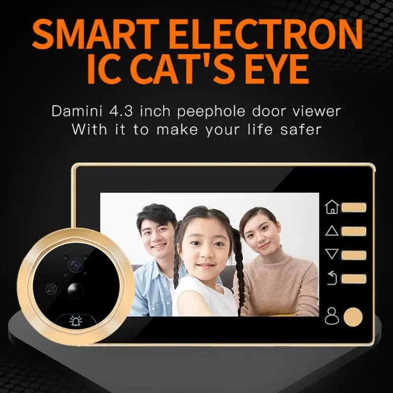 

4.3" Ring Doorbell Video-eye Security Voice Record Door Viewer Video Peephole Camera Motion Detection Monitor Digital