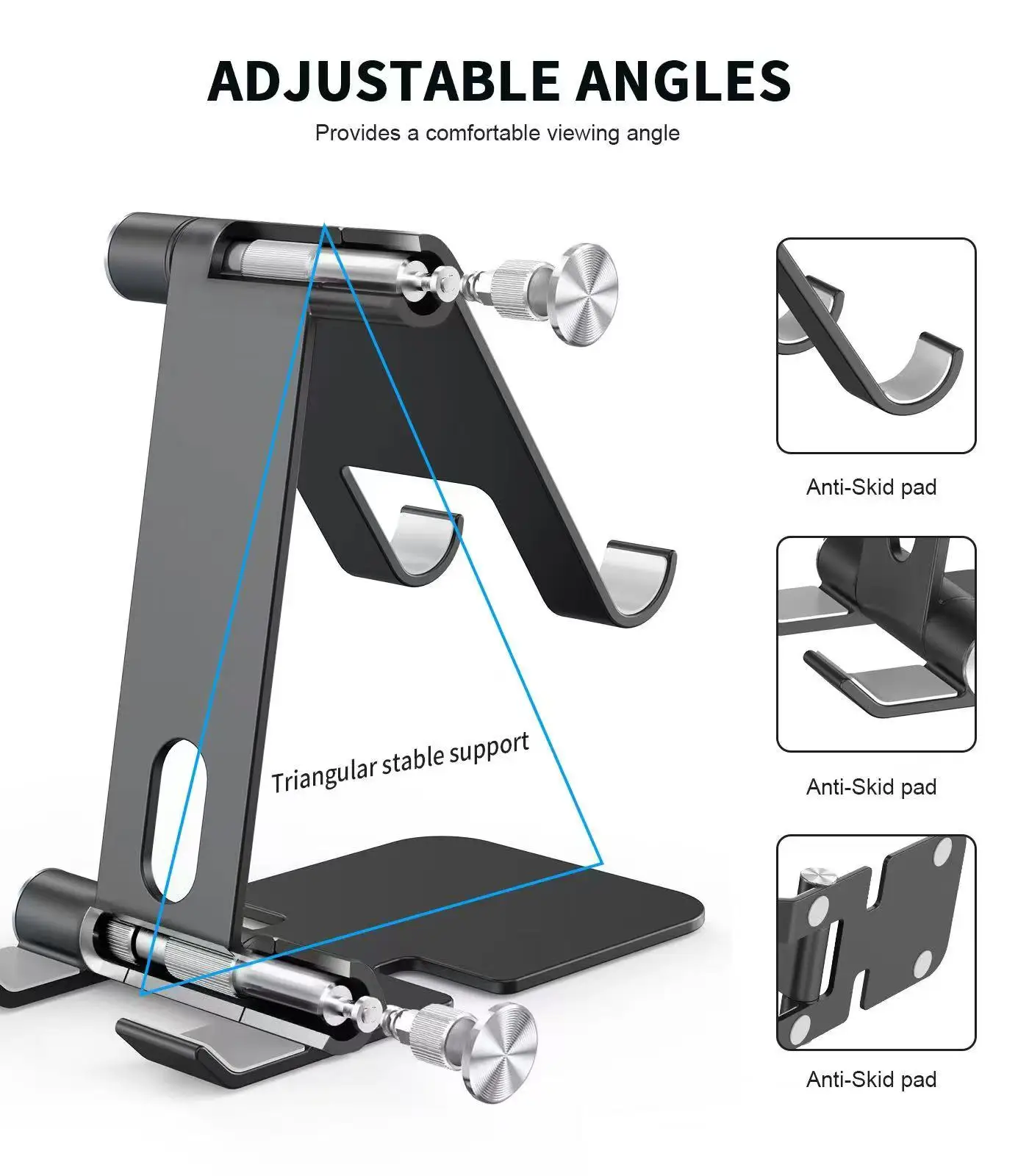 Phone Holder Stand for iPhone 16 15 Pro Mx  Xiaomi mi 9 Metal Phone Holder Foldable Mobile Phone Stand Desk For iPhone Samsung