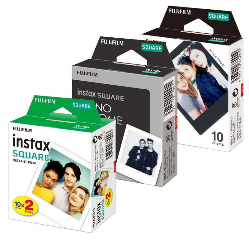 Fujifilm Instax Square White Edge Pellicole Nere Carta Fotografica 10-20 Fogli Per Stampante Instax Sq10 Sq6 Sq1 Instant Camera Share Sp-3