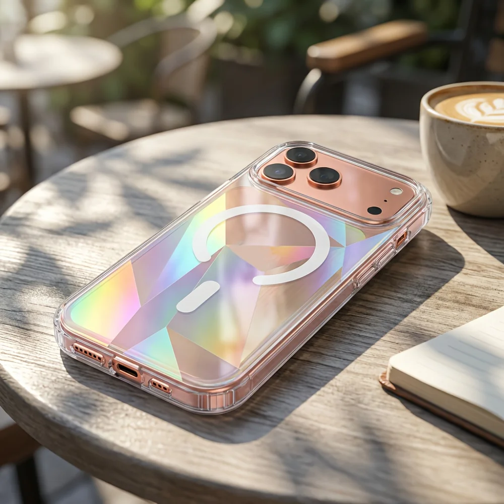 Gradient Rainbow Plated Scratch Resistant Magnetic Phone Case