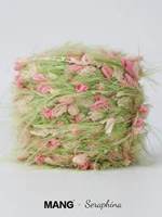 MANG 100g Mixed Knitting Yarn Green Flower Thread Handmade Crochet Stick Needle Woven Bag Hair Loop Yarn Scarf Bag Gift Decor 2