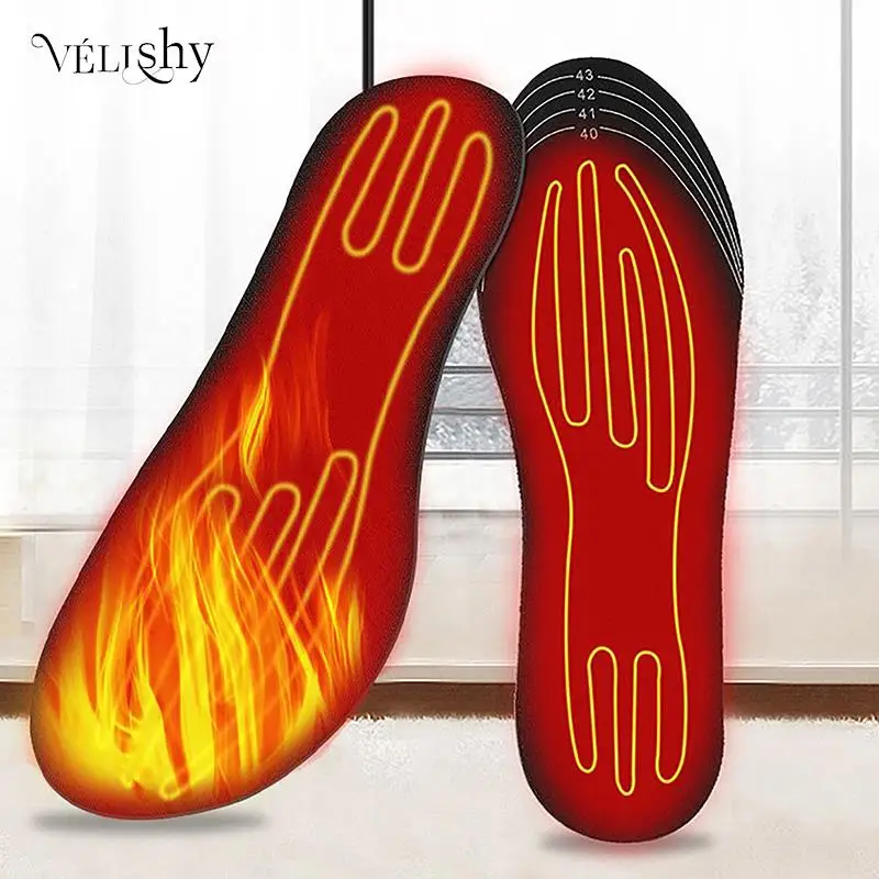 

USB Rechargeable Heated Insoles Size 35-46 DIY Customizable Electric Heated Shoes Pad for Outdoor Skiing Winter Foot Warmers