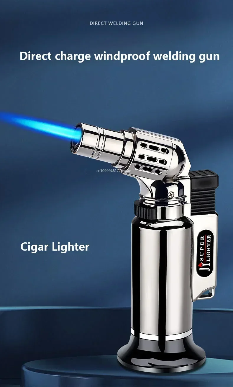 Description Picture 2 of itemPortable High-fire Metal Lighter Multifunctional Kitchen Barbecue Cigar Lighter Outdoor Windproof Turbine Gas Lighters Smoking