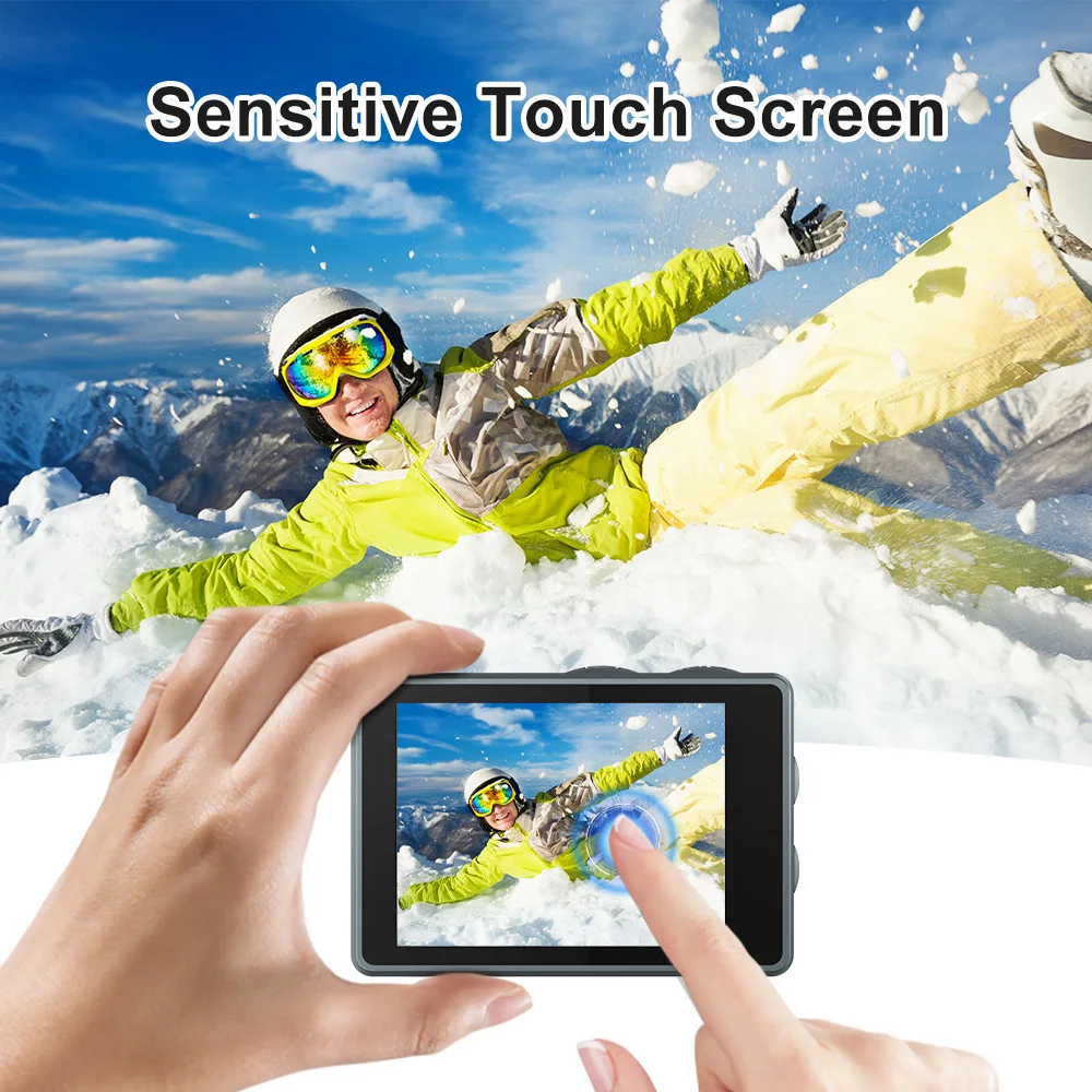 업그레이드된 액션 카메라, 듀얼 IPS 터치 LCD, EIS 와이파이, 170 ° 30M 방수, 5 배 줌, 무선 전문 스포츠 카메라, 5K, 4K60FPS
