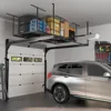 4x8 Overhead Garage Storage Rack, Adjustable Garage Storage Organization Systerm, Metal Garage Ceiling Storage Racks, Black 2