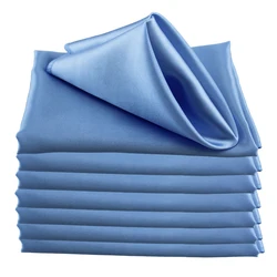 Elegant Satin Square Napkins - 50pcs, 17 Inch, for Weddings, Holidays, and Special Events (Baby Blue)