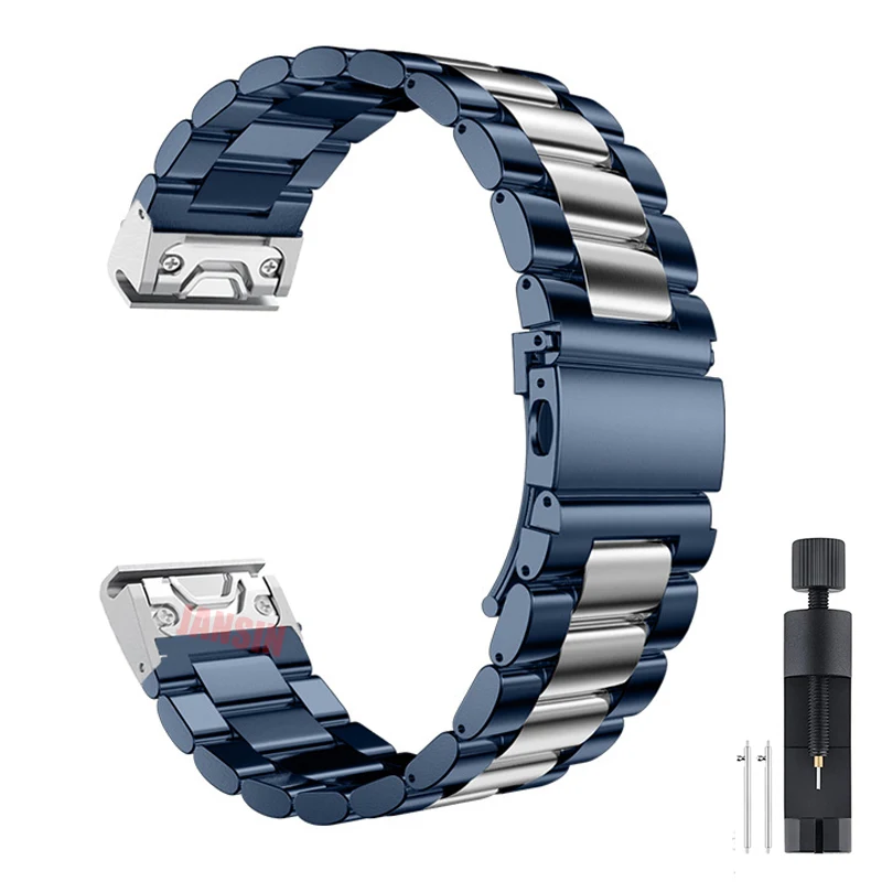 Stainless Steel Quick Release Easyfit Wrist Strap - 26mm/22mm Metal Watch Band