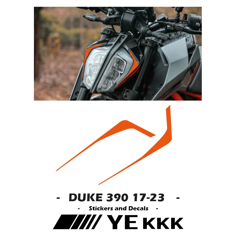 Duke390 For KTM Duke 390 17 18 19 20 21 22 23 Fairing Shell Front Sticker Decal Lamp Eyebrow Sticker LOGO 10w led wall sconce light fixture indoor bedside lamp exhibition aisle living room white shell