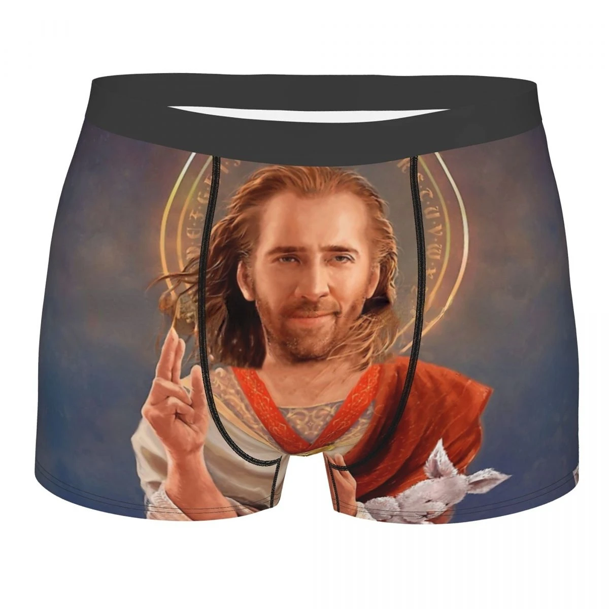 

Nicolas Saint of Cage Nic Cage Original Religious Underpants Cotton Panties Male Underwear Ventilate Shorts Boxer Briefs