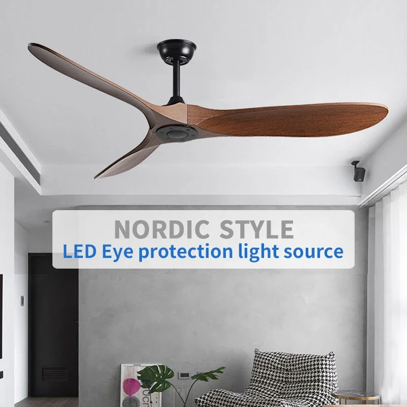 5-Leaf Strong Wind Nordic Ceiling Living Room Dining Room Industrial American Retro Commercial Variable Frequency Light Free Fan 2