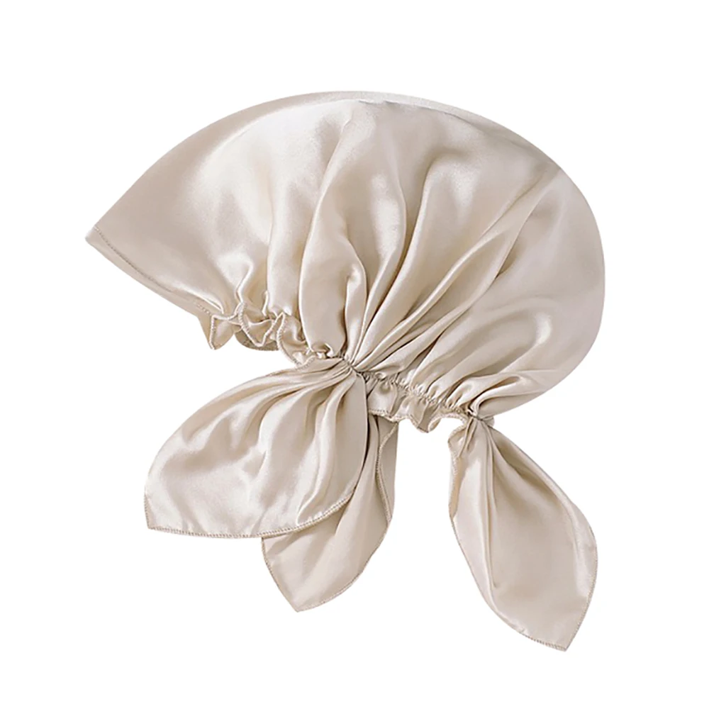 100% Natural Mulberry Silk Sleeping Cap for Women Hair Bonnets Head Cover Hair Loss Hats Luxury Silk Bonnets Night Hair Headwrap 4