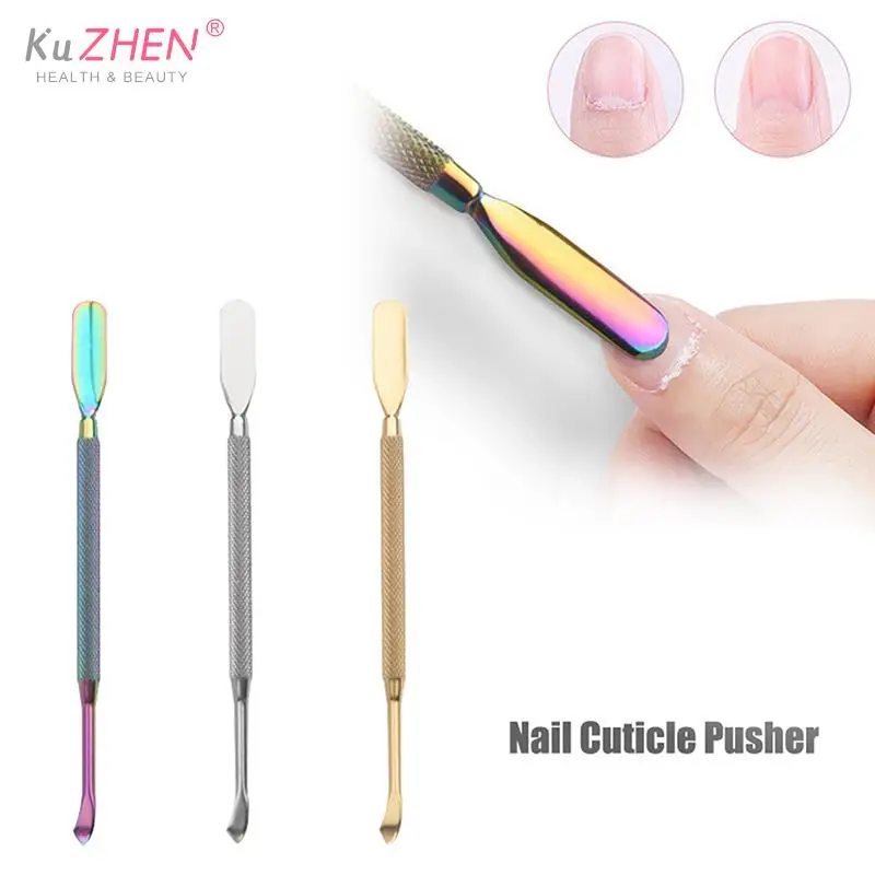 

1Pcs New Double-ended Cuticle Pusher Dead Skin Remover Stainless Steel Nail Art Tools Pusher Pedicure Manicure Care Cleaner