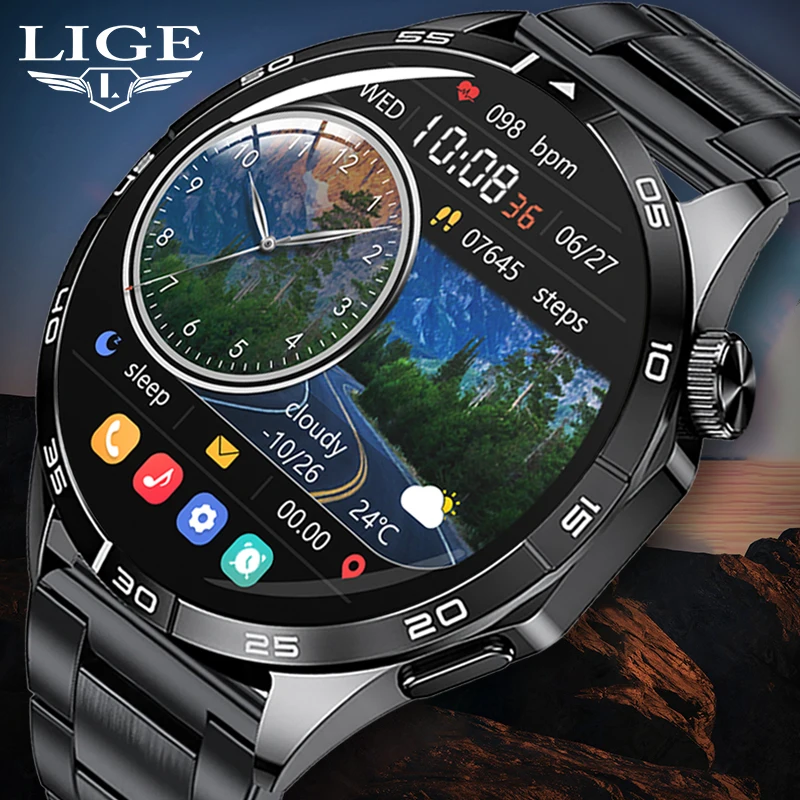 

Sports Track Smart Watch 466*466 AMOLED Screen Heart Rate Bluetooth Call NFC Watch Smart IP68 Waterproof Smartwatch For Huawei