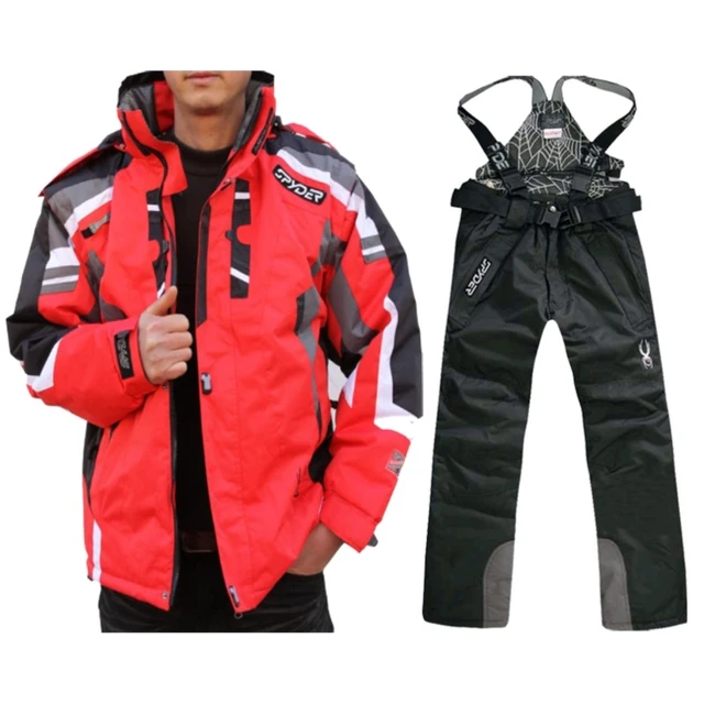 Ensemble de Vetements de Ski Homme---Imperméable Veste Softshell de  Ski+Pantalon de Ski Homme Coupe-vent Hiver