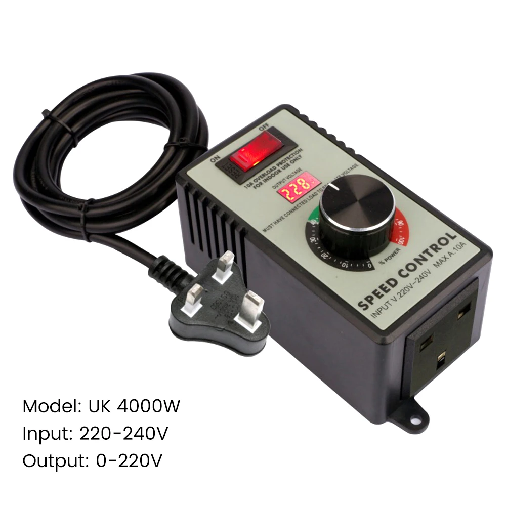 Grinder Broca Regulador de Tensão Variável Switch Display LED 110 220V 4000W