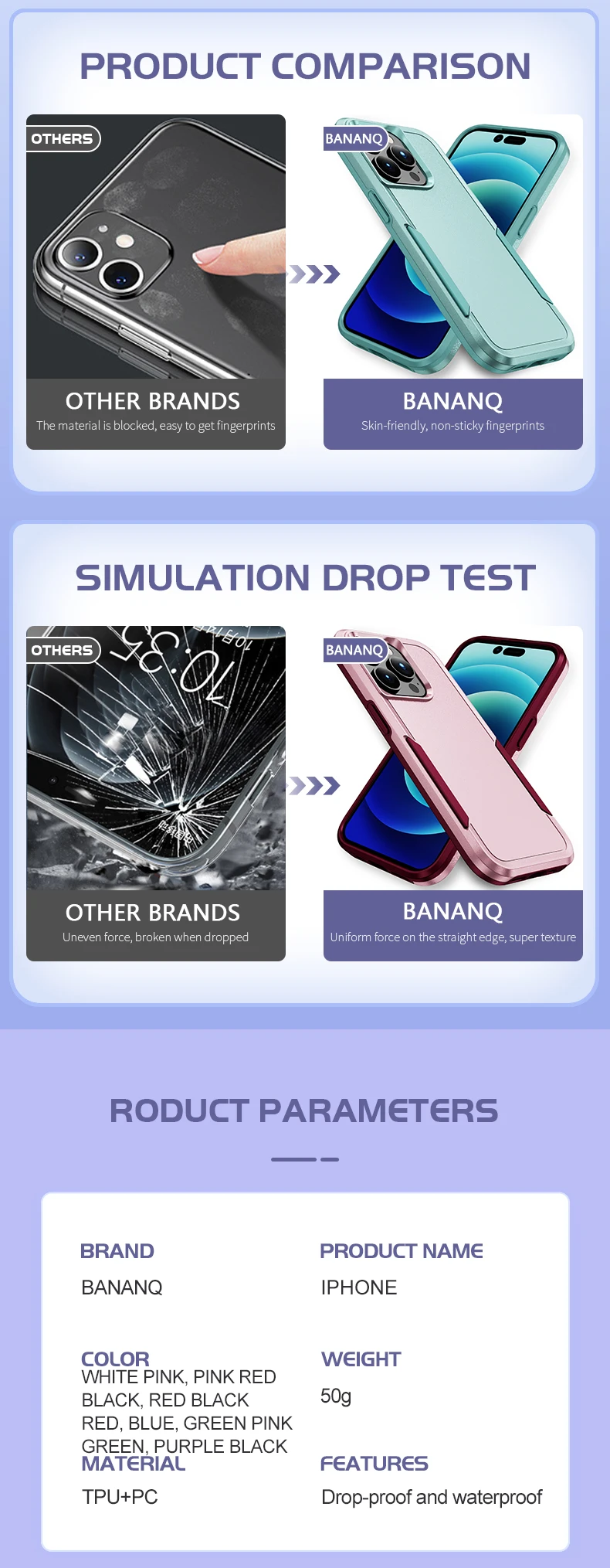 Bananq Custodia per telefono con ricarica wireless per iPhone 15 14 13 Mini 12 11 Pro Max 8 7 6 Plus X XS XR SE2 SE3 Armatura antiurto_voghion.com