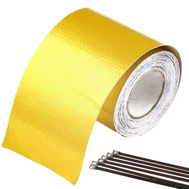 

Adhesive Heat Shield Extreme Temperature Aluminum Foil Heat Shielding Self-Adhesive Heat Reflective Tape Roll Compatible With