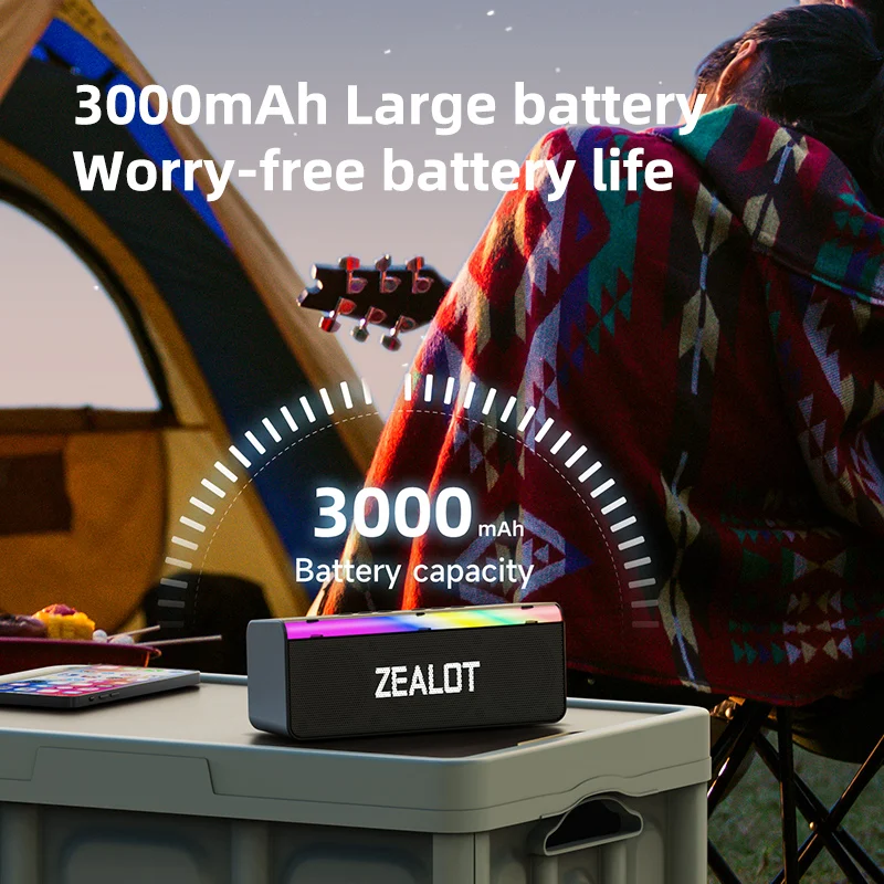 ZEALOT 100W ポータブルワイヤレススピーカー24000mAh 最高の音質Zealotラジカセ100w強力低音ブルートゥーススピーカー