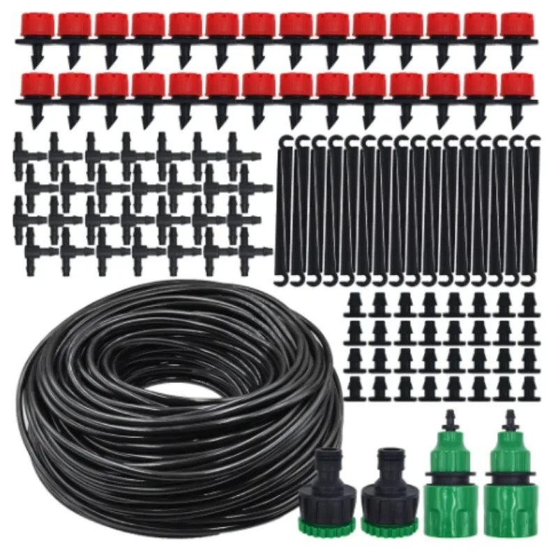 Micro Drip Irrigation System Portable 20M Automatic Watering with Adjustable Drippers Misting Watering Kits Garden Hose