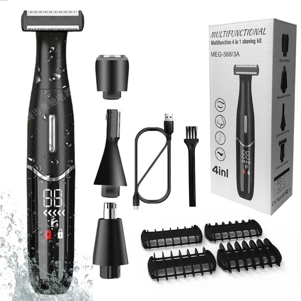 

4 IN 1 Rechargeable Epilator Electric Eyebrow Trimmer Female Body Facial Hair Removal Mini Painless Razor Shaver for Men Balls
