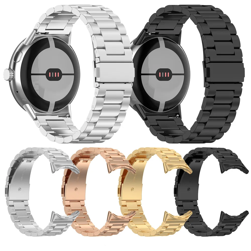 

3-Heads Stainless Steel Watchband For Google Pixel Watch2 Strap Band Replacement
