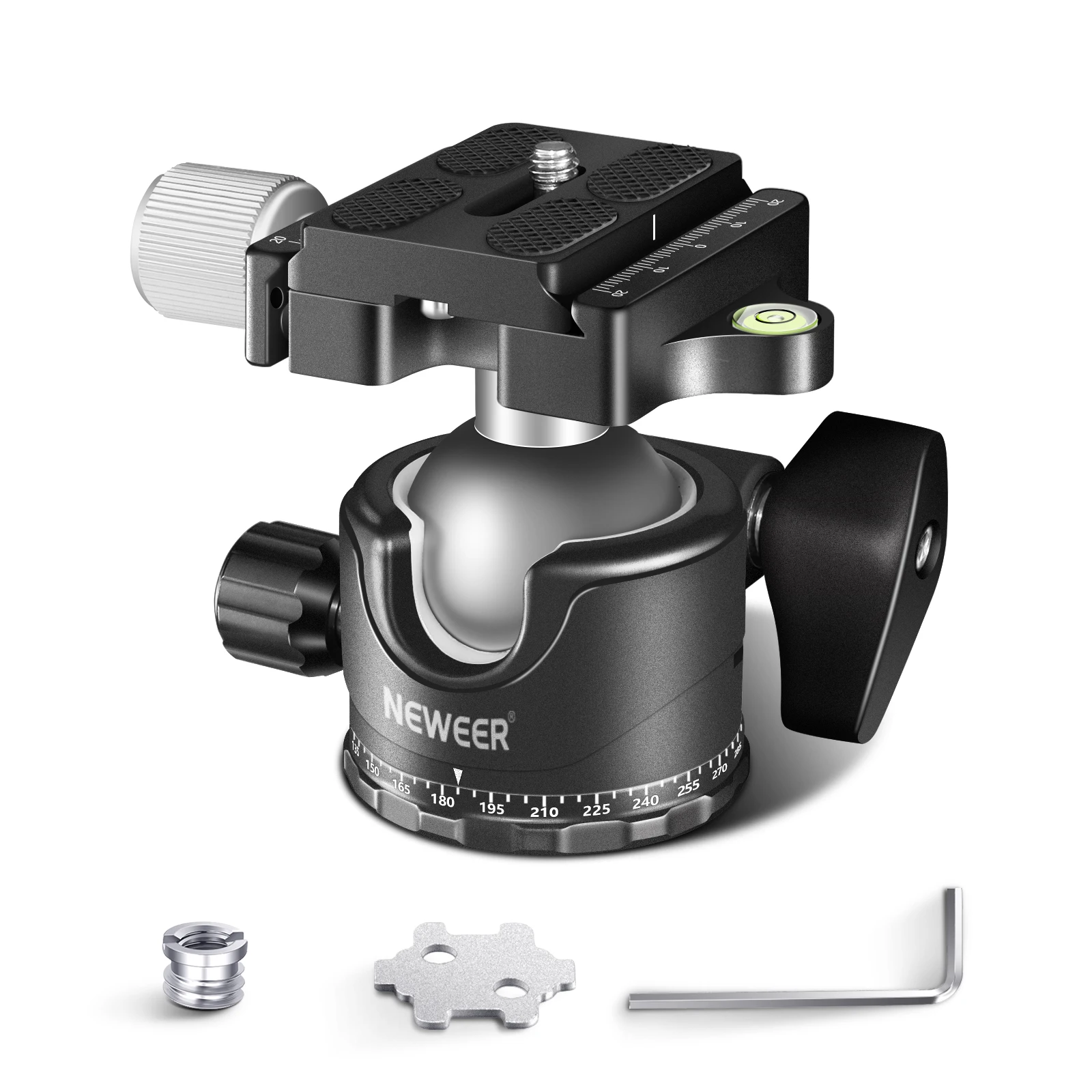 Low-Profile 36mm Metal Panorama Ball Head Camera Tripod Base with Arca-Compatibl