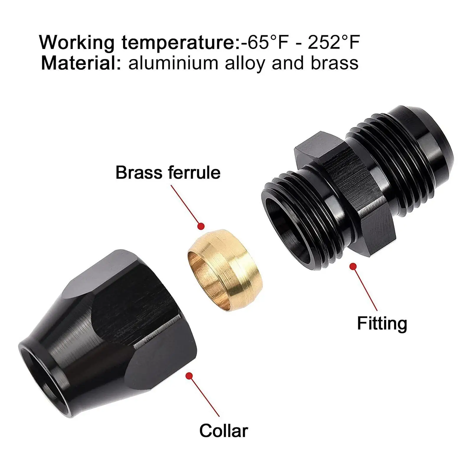

Fuel Line Adapter 6 AN to 3/8 inch Quick Connect Disconnect Tubing Fittings for