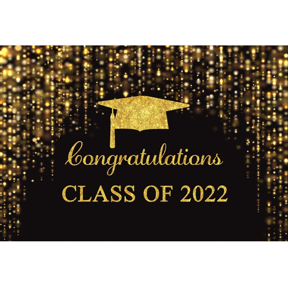 Yeele Graduation Party Backdrop Class of 2022 Black Golden Glitter Light Bokeh Photography Background Congrats Grad Banner Decor camera cleaning kit Photo Studio Supplies