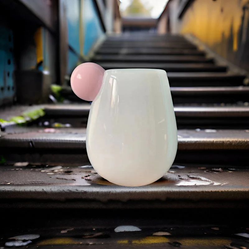 European Ins Candy Color Creative Fat Belly Glass Milk Coffee Cup Household Heat-resistant Thickened Single-layer Water Cups