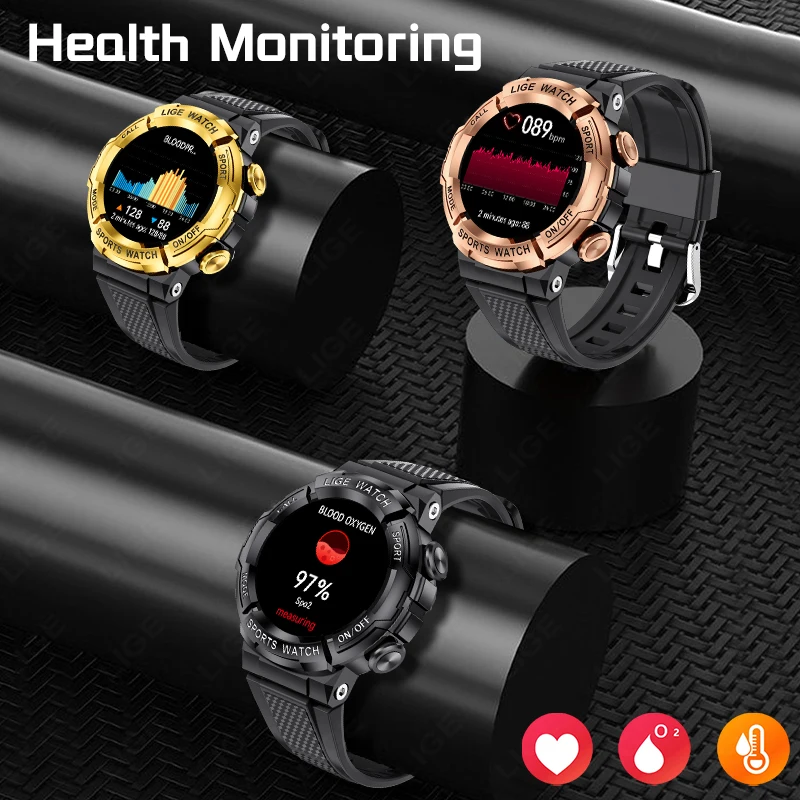 LIGE 2025 Smart Watch Man Outdoor Sports AI Voice Bracelet Bluetooth Call Heart Rate Tracker For Android IOS ECG Smartwatch Gift