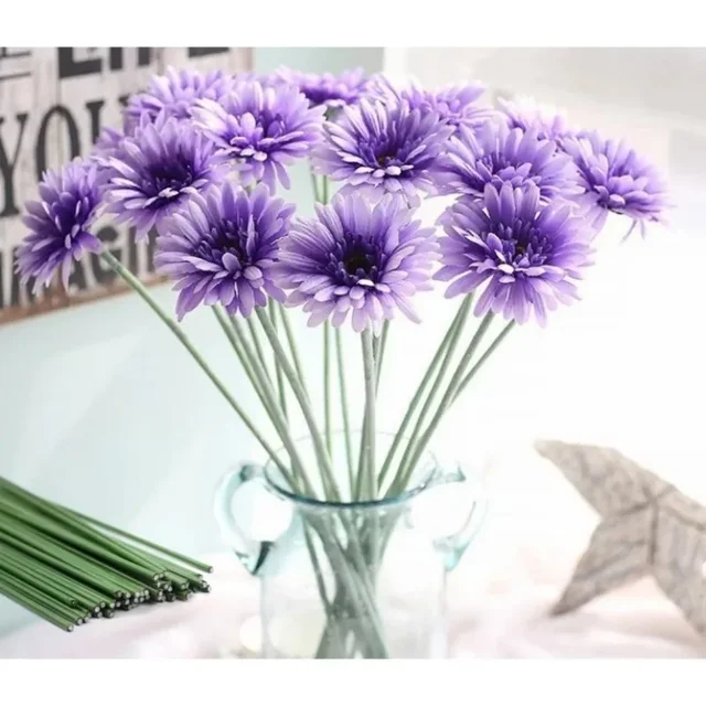 Bâtons de tige de fleur verte 30/40cm, matériel Floral, accessoires de tige en fil faits à la main 5
