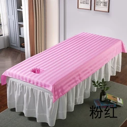Luxurious Anti - Wrinkle Spa & Salon Beauty Bed Sheets - 115x200 no hole (Stripe pink)