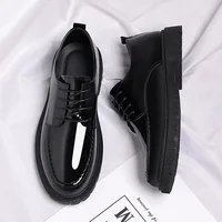 2025 New Men's Mirror Finish Casual Loafers Heightening Shoes Business Style British Leather Shoes Invisible Suit Elevator Shoes