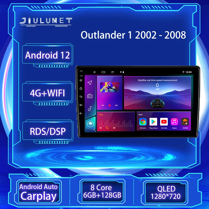 

JIULUNET 8 core Car Radio Android 12 For Mitsubishi Outlander 1 2002 - 2008 Multimedia Player Navigation Carplay AUTO 2 Din