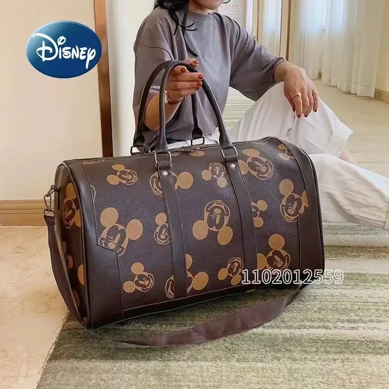 Travel Bags Disney's New Mickey Portable Travel Bag Luxury Brand Women's Travel Bag High Quality Cartoon Fashion Large Capacity Luggage