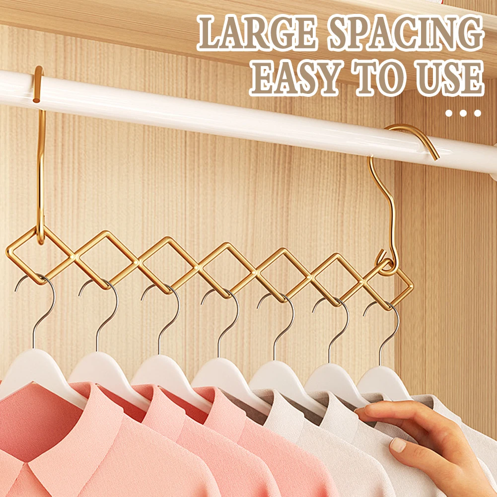 Stainless Steel 7-Hole Support Clothes Hanger Household Saving Space Clothes Rack for Dormitory Hanging Folding Clothes Rack 3
