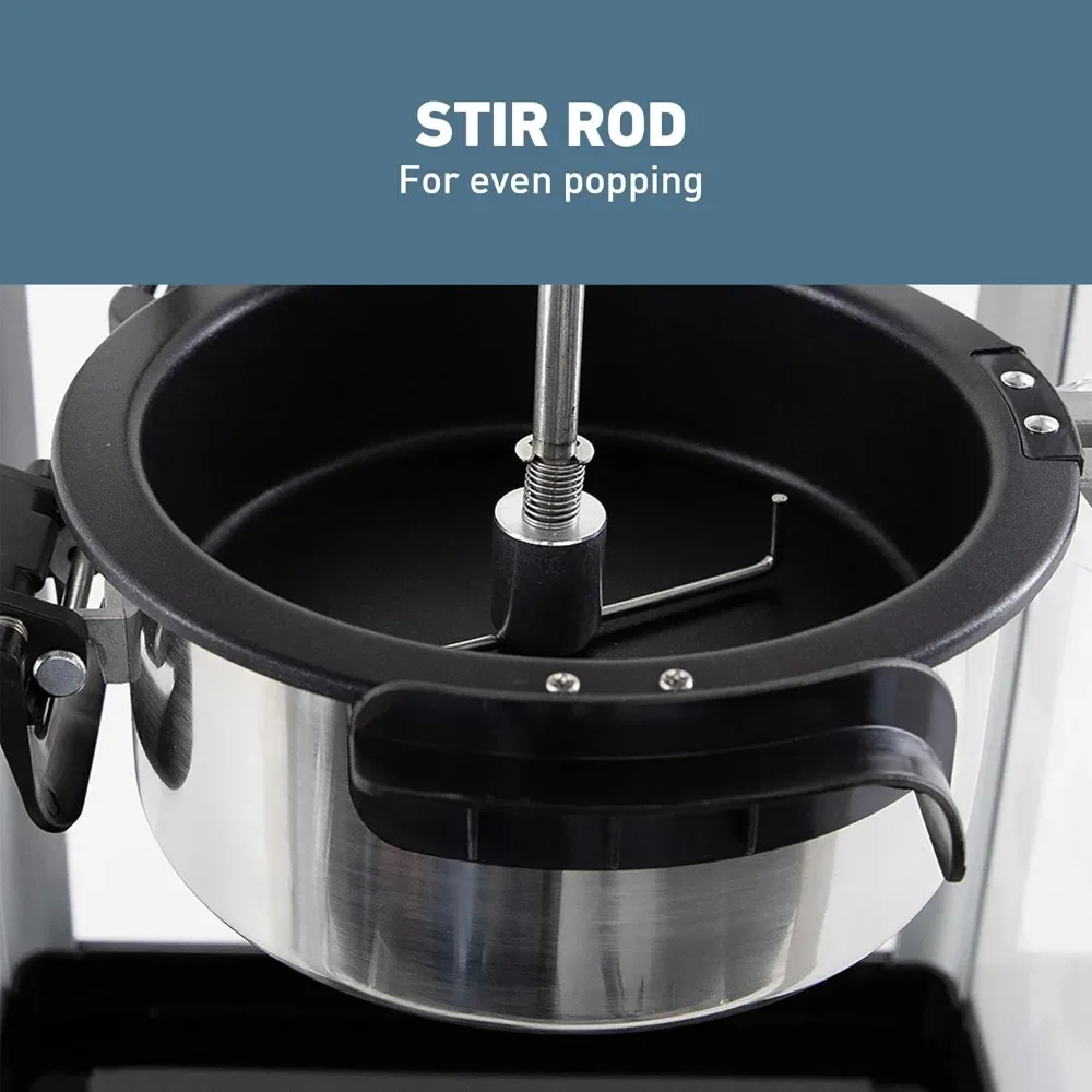 4 Qt Popcorn Machine, Polycarbonate (PC) Gourmet Popcorns Maker Machine with Nonstick Popcorn Kettle Scoop