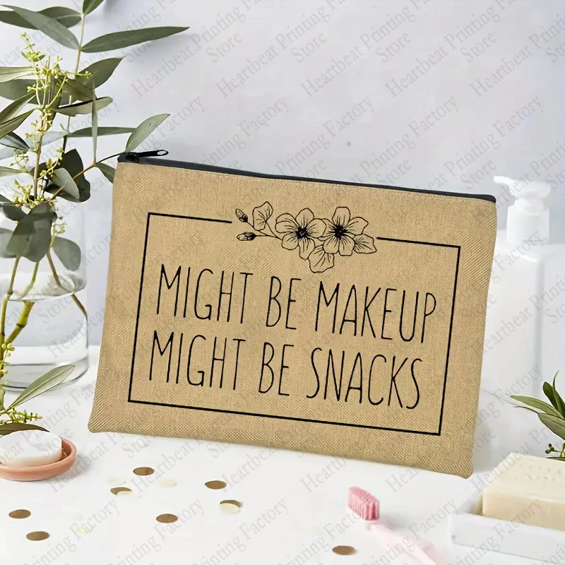 Versatile  Funny Letter Print Zipper Pouch Zipper Versatile Storage Bag Portable Makeup Bag Funny Slogan Gift for Best Friends 3