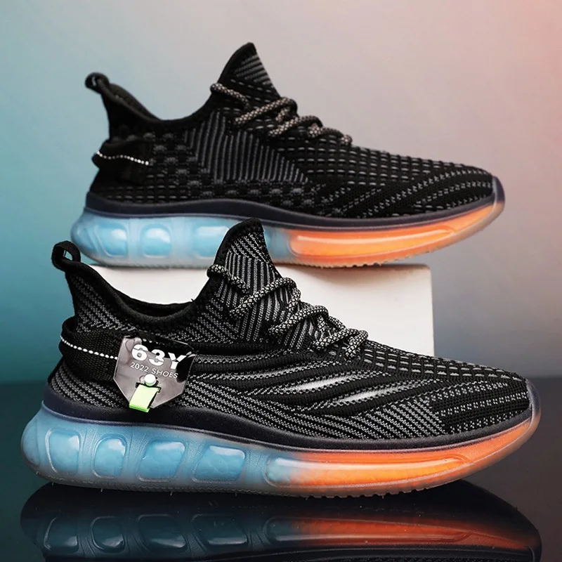 

2022 Summer New Men's Shoes Men's Sports Running Shoes Jelly Bottom Breathable Mesh Fashion Casual Shoes Running Shoes