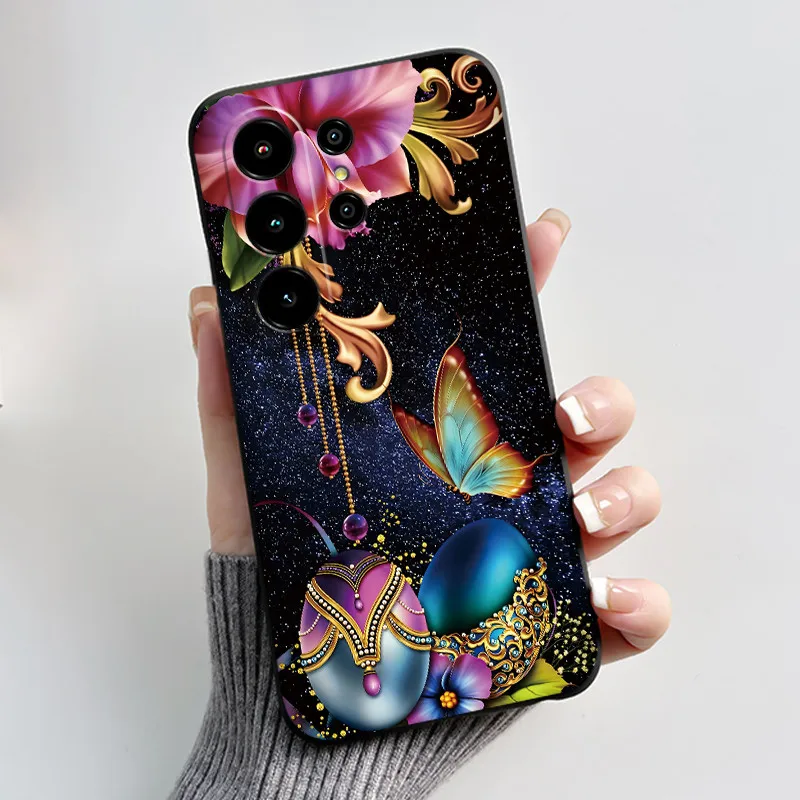 Aesthetic Cute Cat Cartoon Black Soft TPU Silicone Shockproof Phone Case Cover