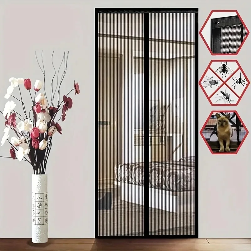 

100x210CM Magnetic Door Curtain Net Door Anti Mosquito Insect Fly Bug Curtains Automatic Closing Door