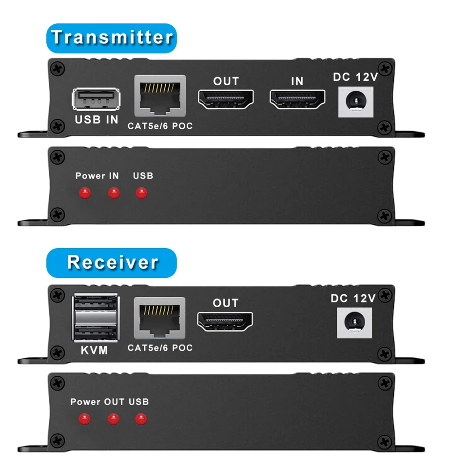 4K 60Hz HDMI USB KVM Extender over Ethernet CAT6 RJ45 1080P 60 Meters Extender K