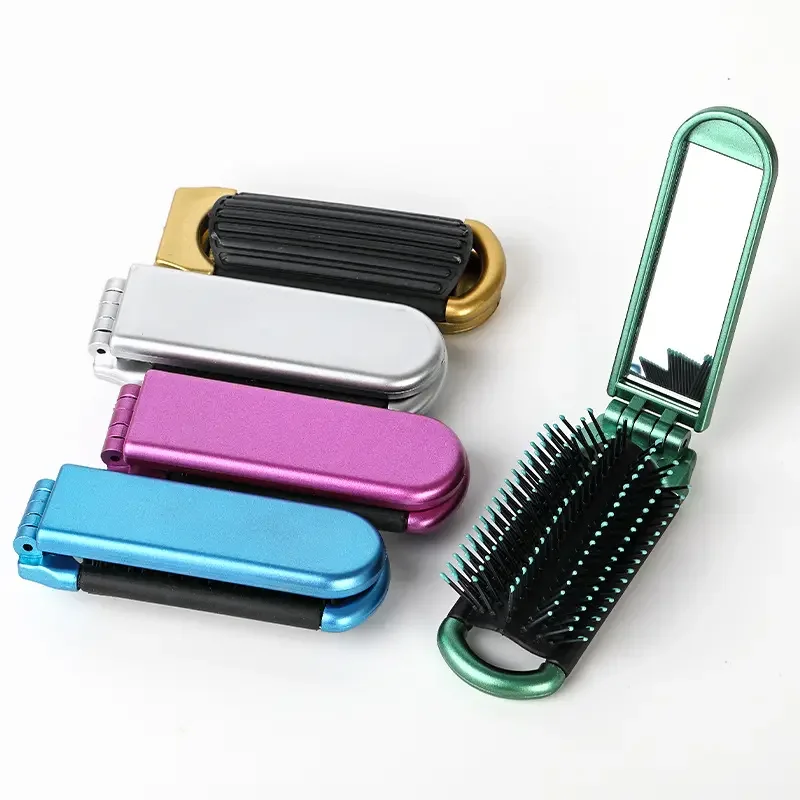 20Pcs Travel Brush Compact Portable Folding Hair Brush with Mirror Bulk Pocket Travel Size Mini Hair Brush for Men Women 5