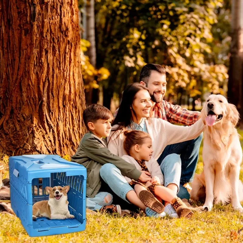 

DUTRIEUX Collapsible Puppy Crate Portable Dog Kennel Portable Travel Cage Kennels for Small Dog or Cat 22 Inch