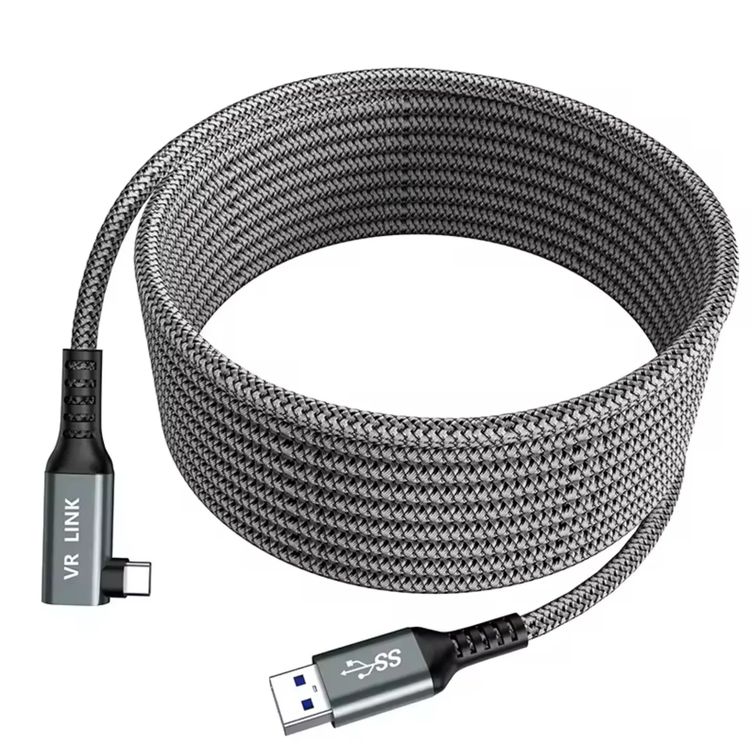 

fast charging 5Gbps data transfer high speed usb c braided to usb a cable for oculus quest use