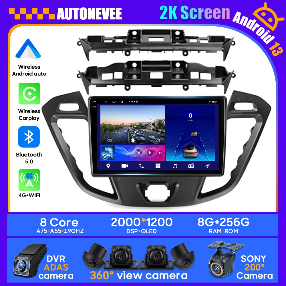 

Android 13 For Ford Transit 2015 2016 2017 2018 Car Radio Multimedia Player Navigation Auto Head Unit DashCam 4G HDR Stereo GPS